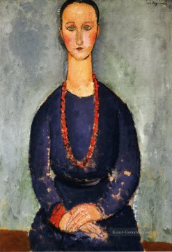  halskette - Frau mit einer roten Halskette 1918 Amedeo Modigliani